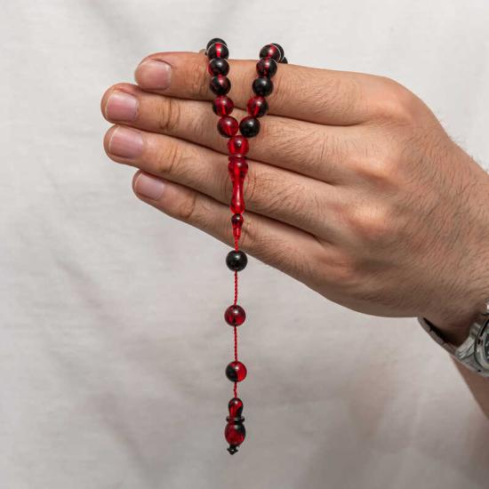 Round Pressed Amber Prayer Beads