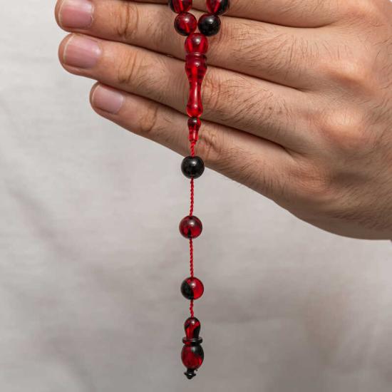 Round Pressed Amber Prayer Beads