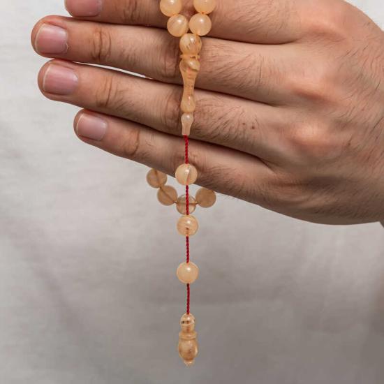 Round Pressed Amber Prayer Beads