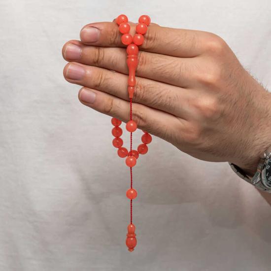 Round Pressed Amber Prayer Beads