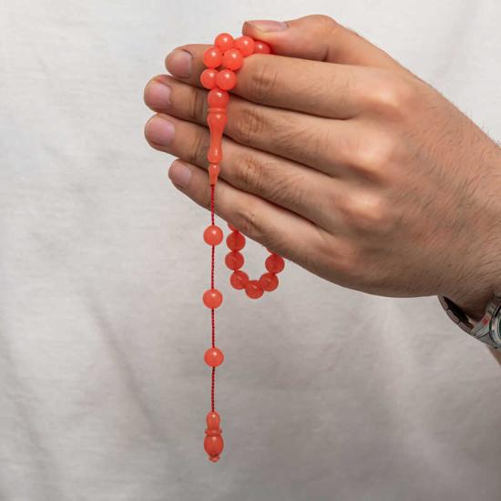 Round Pressed Amber Prayer Beads