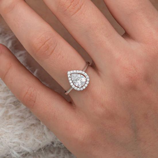 Gümüş Beyaz Zirkon Taşlı Damla Kadın Set