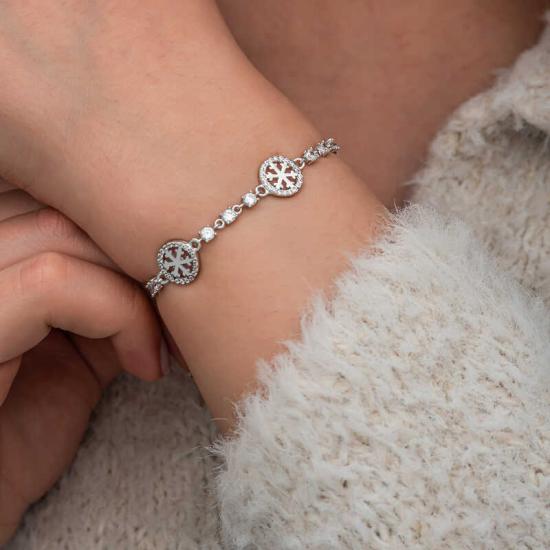 Snowflake Women’s Bracelet in a Silver Hoop