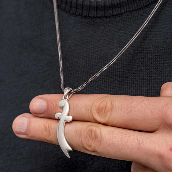 Silver Zulfiqar Sword Men’s Necklace