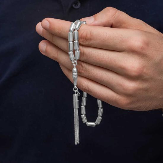 Gümüş Kapsül Kesim Erkek Tesbih