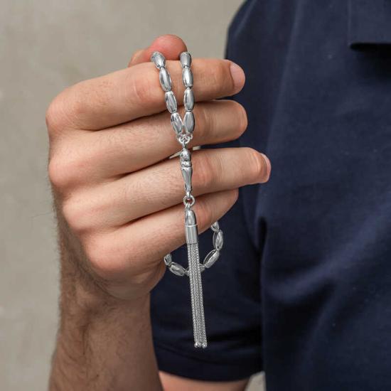 Silver Barley Cut Men’s Prayer Beads