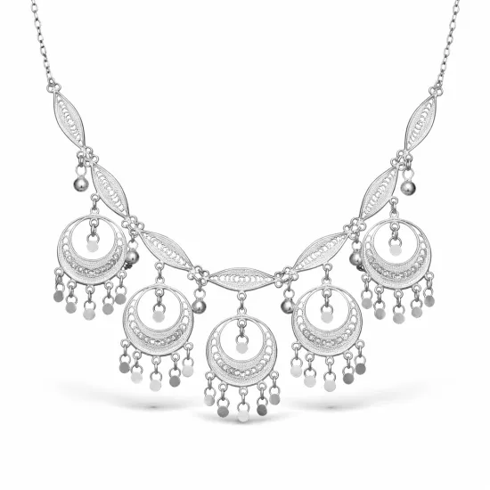 Gümüş Ay Dansı Telkari Kadın Kolye