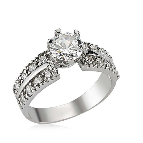 Silver Single Stone Women’s Ring