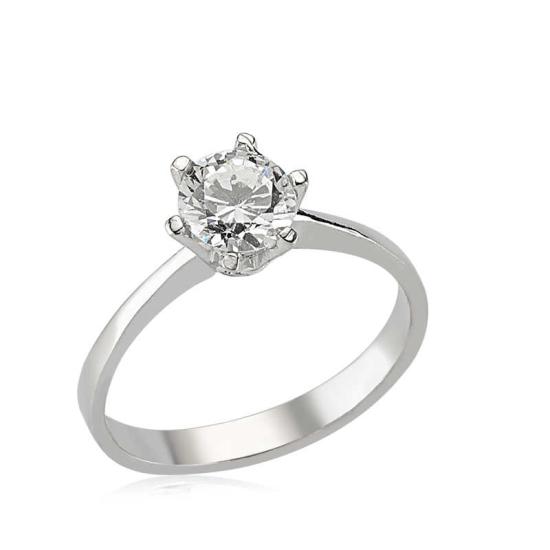 Silver Single Stone Women’s Ring