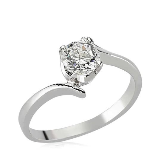 Silver Single Stone Women’s Ring