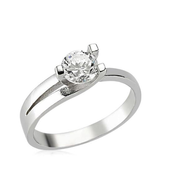 Silver Single Stone Women’s Ring