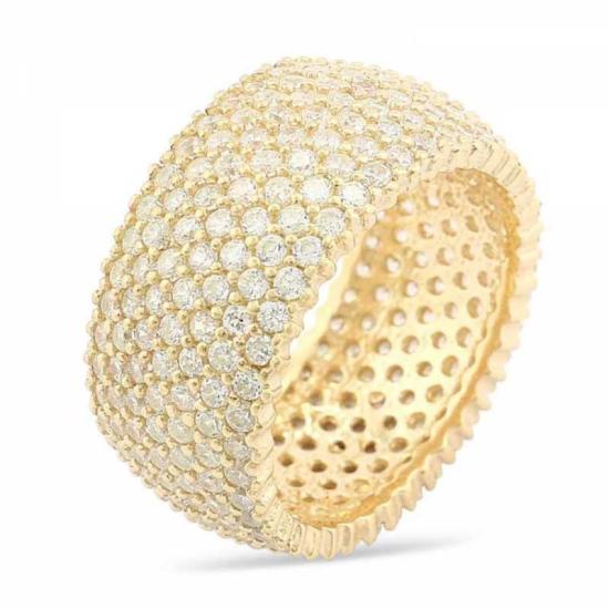 Silver 7 Row Gold Plated Full Circle Women’s Ring