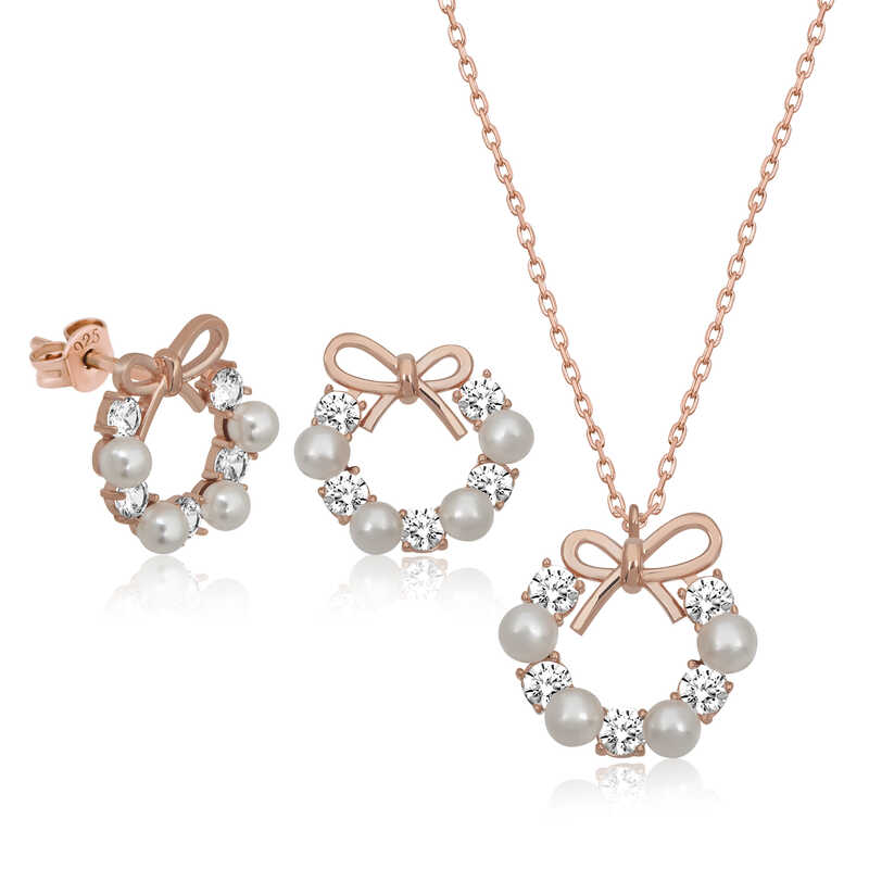 Silver Pearl Ribbon Women’s Set