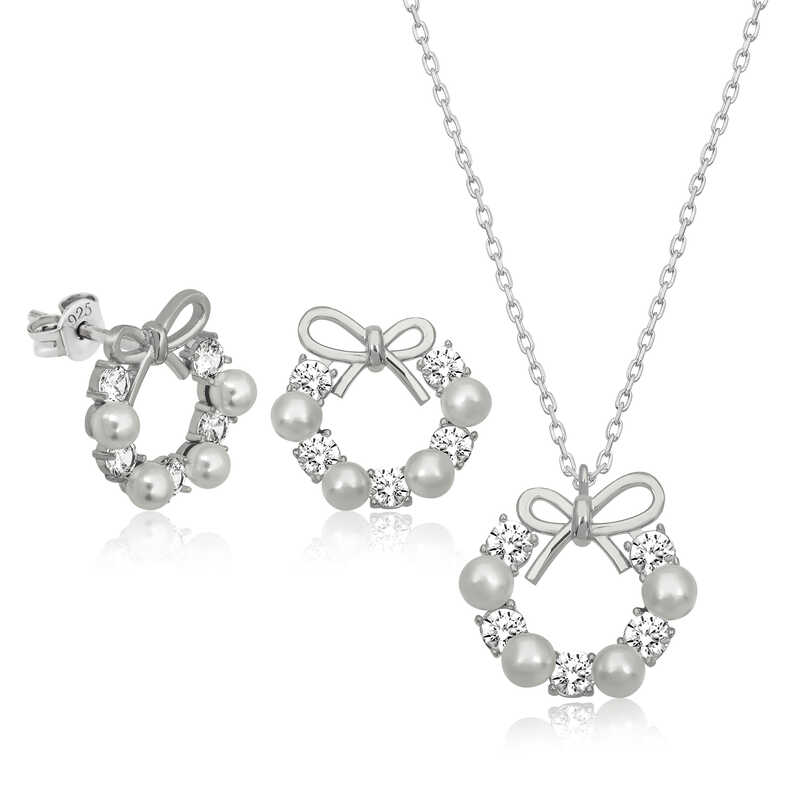 Silver Pearl Ribbon Women’s Set
