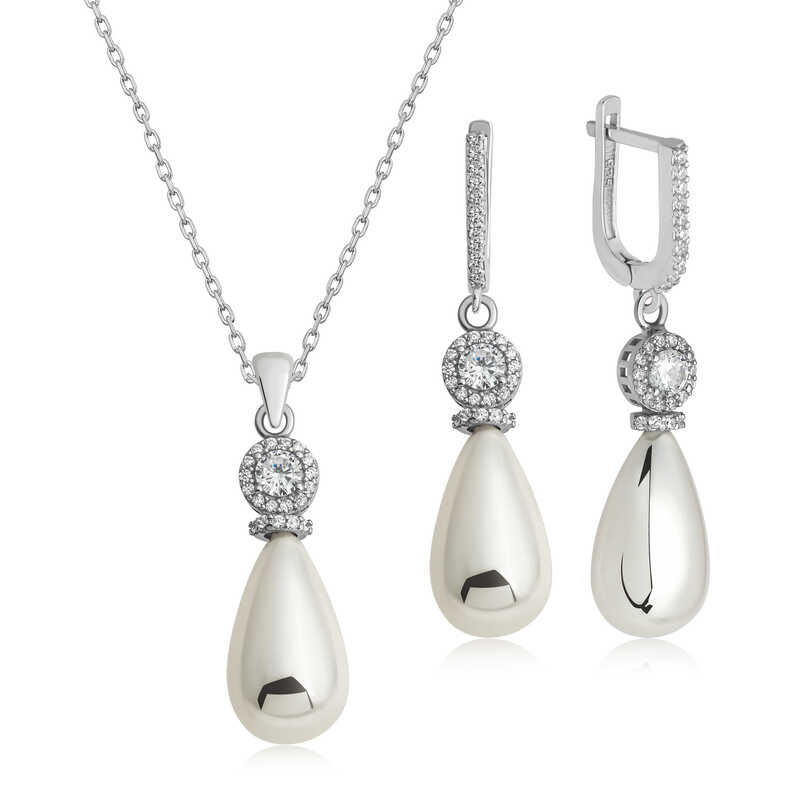 Silver Drop Pearl Women’s Set