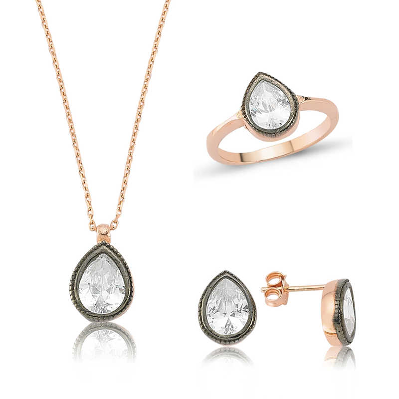 Silver Diamond Model Drop Women’s Set