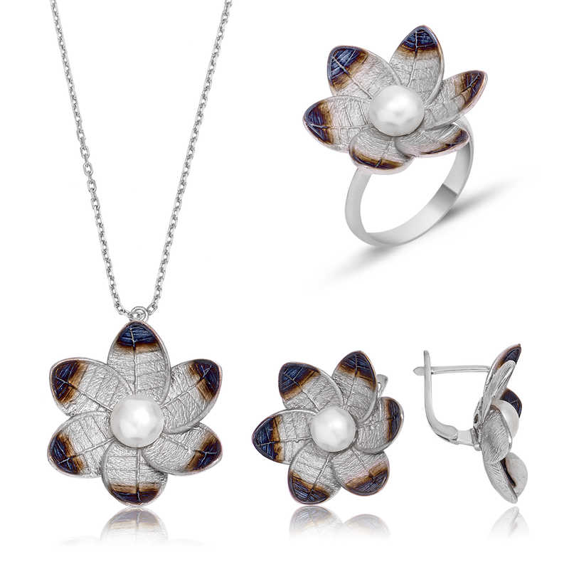 Silver Narcissus Flower Women’s Set