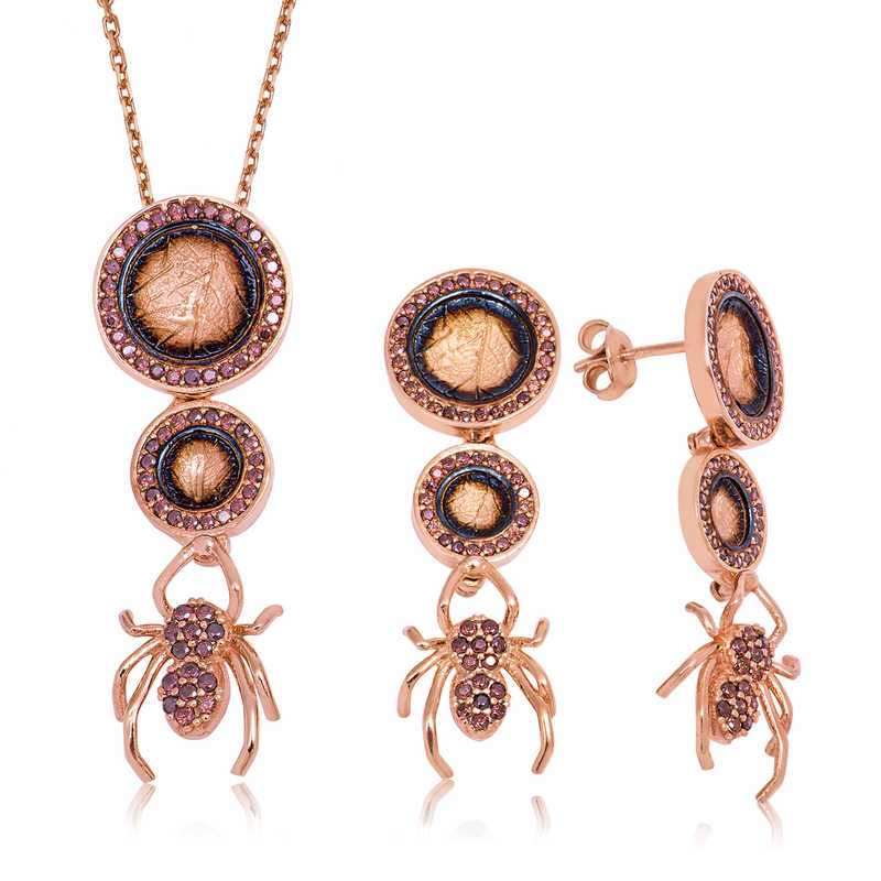 Silver Spider and Leaf Women’s Set