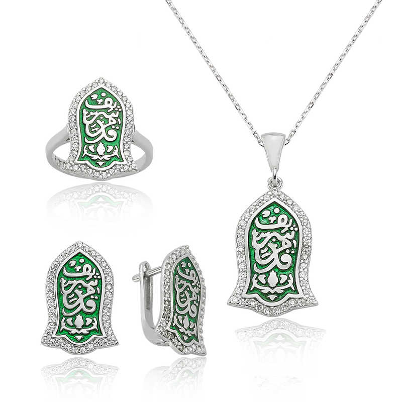 Silver Kadem-i Şerif Green Women’s Set