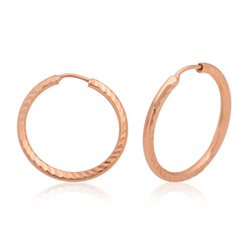 Silver Rose Twist Hoop Earrings