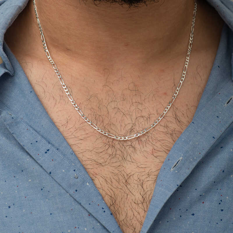 5 mm Silver Figaro Chain - 140 microns
