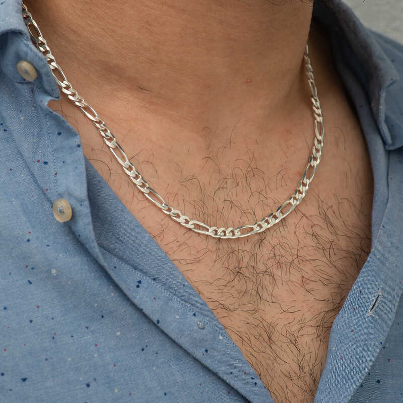 5.65 mm Silver Figaro Chain - 160 microns