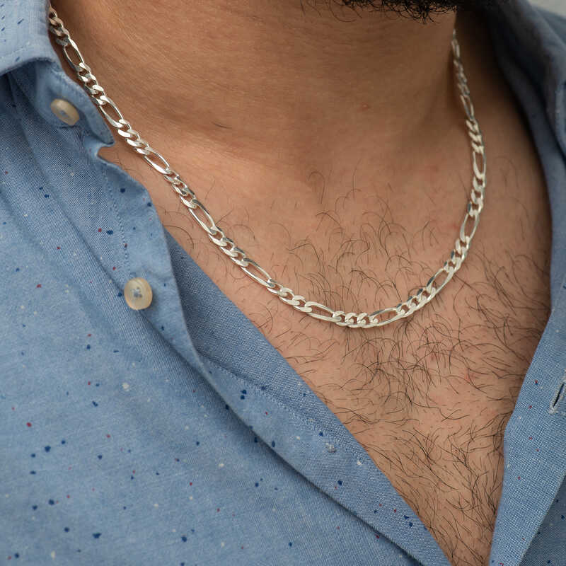 5.65 mm Silver Figaro Chain - 160 microns