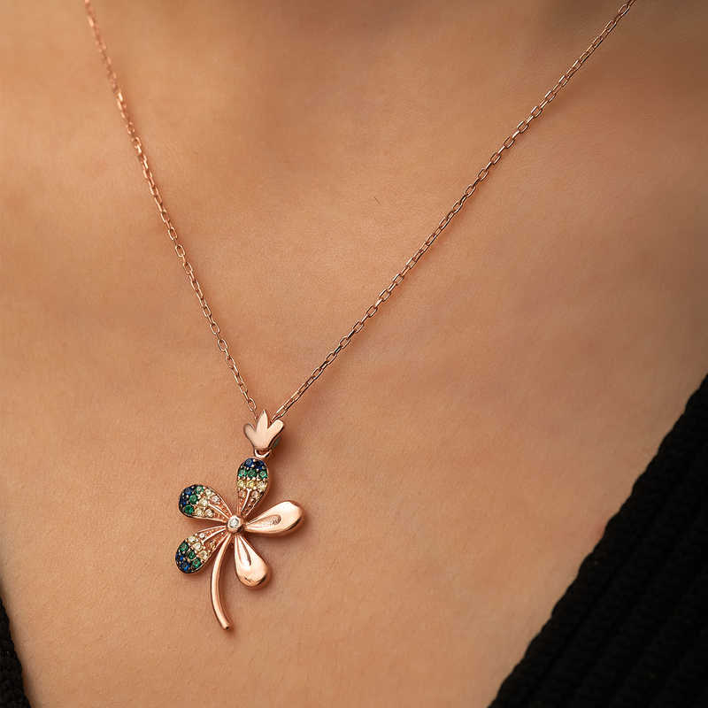 Silver Rose Flower Women’s Necklace
