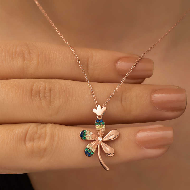Silver Rose Flower Women’s Necklace
