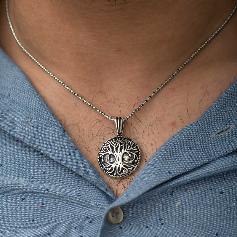 Silver Tree of Life Necklace with Roots