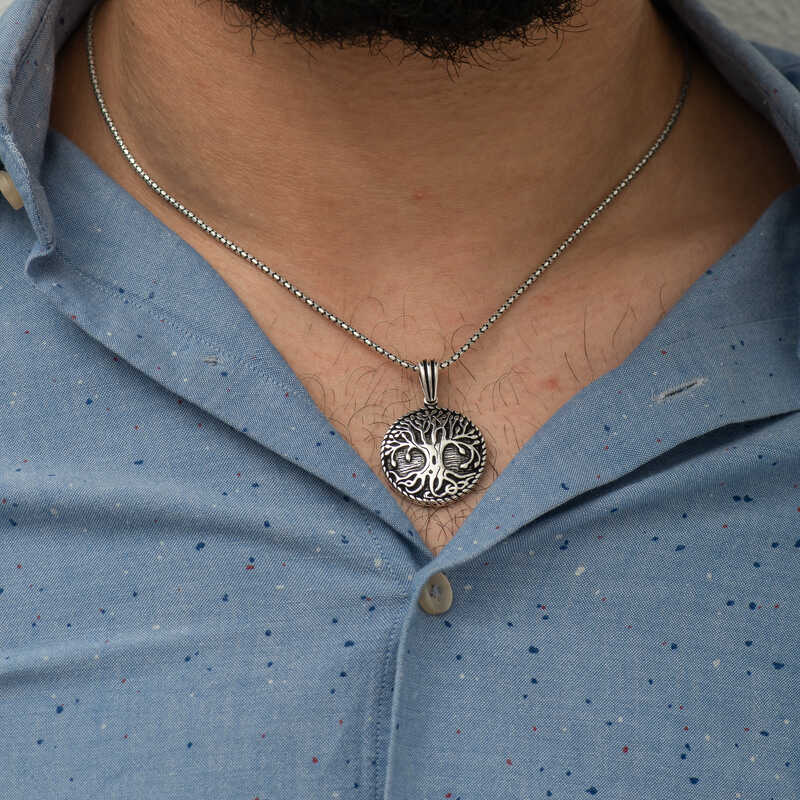 Silver Tree of Life Necklace with Roots