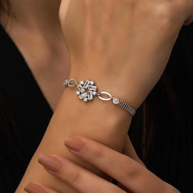 Silver Baguette Stone Women’s Bracelet