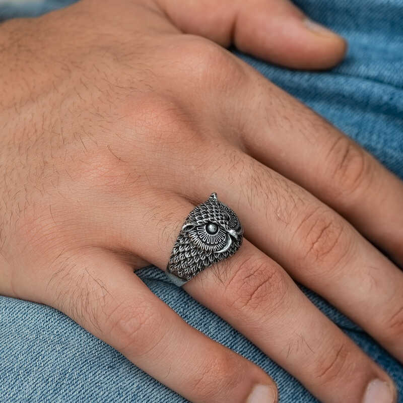 Silver Owl Men’s Ring