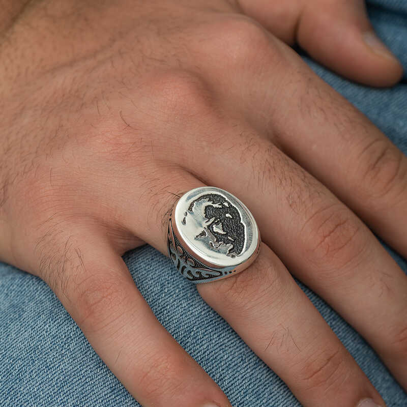 Silver Ataturk Silhouette Men’s Ring