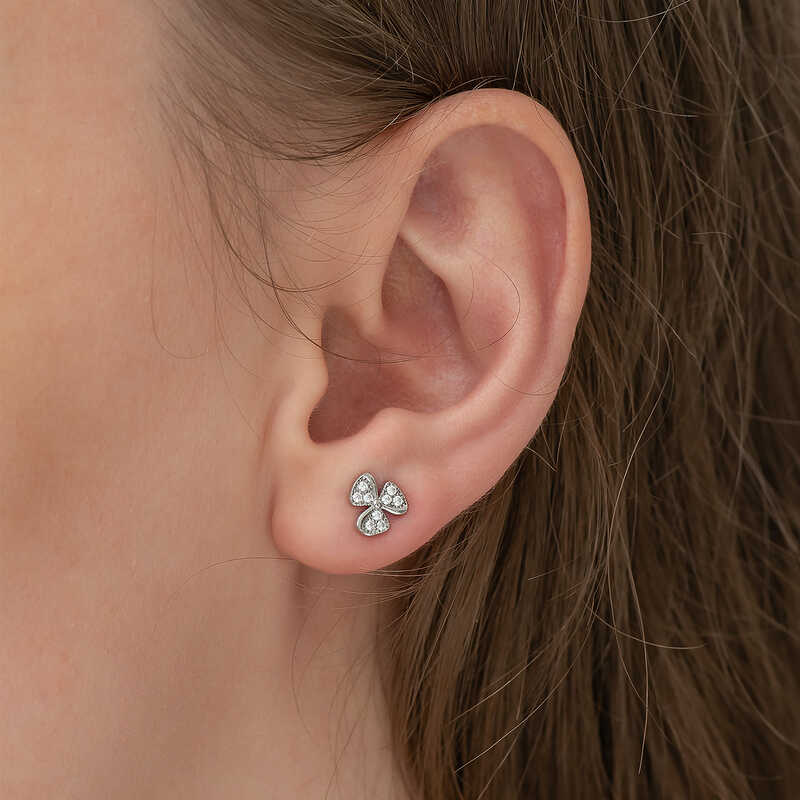 Silver Flower Stud Women’s Earrings