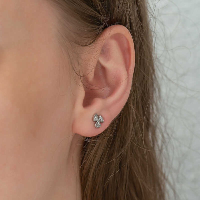 Silver Flower Stud Women’s Earrings