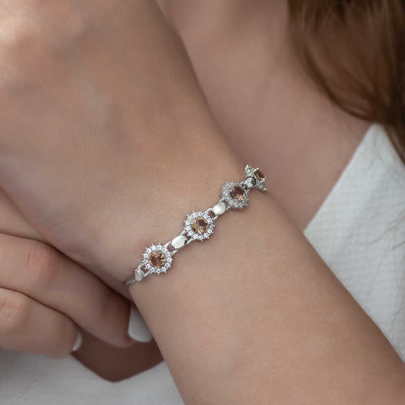 Silver Zultanite Stone Bracelet