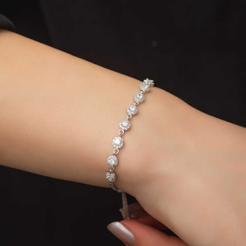 Silver Adjustable Elevator Waterway Bracelet