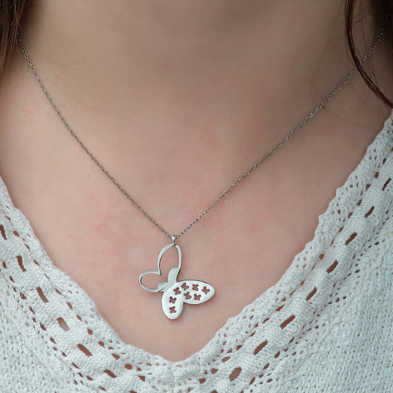 Silver Butterfly Women’s Necklace