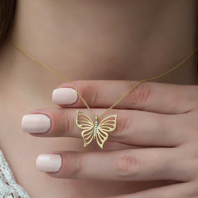 Silver Gold Spring Butterfly Women’s Necklace