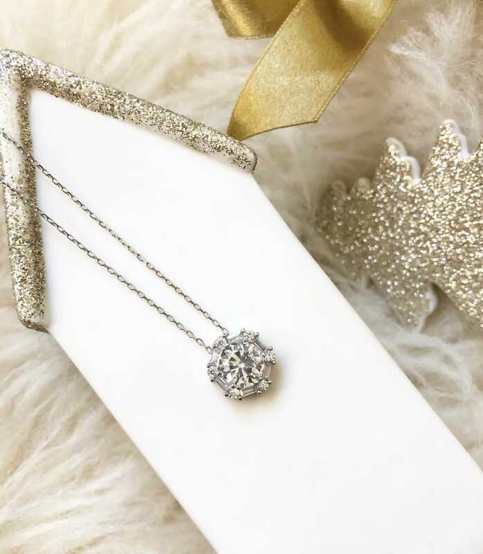 Silver Ice White Baguette Stone Women’s Necklace