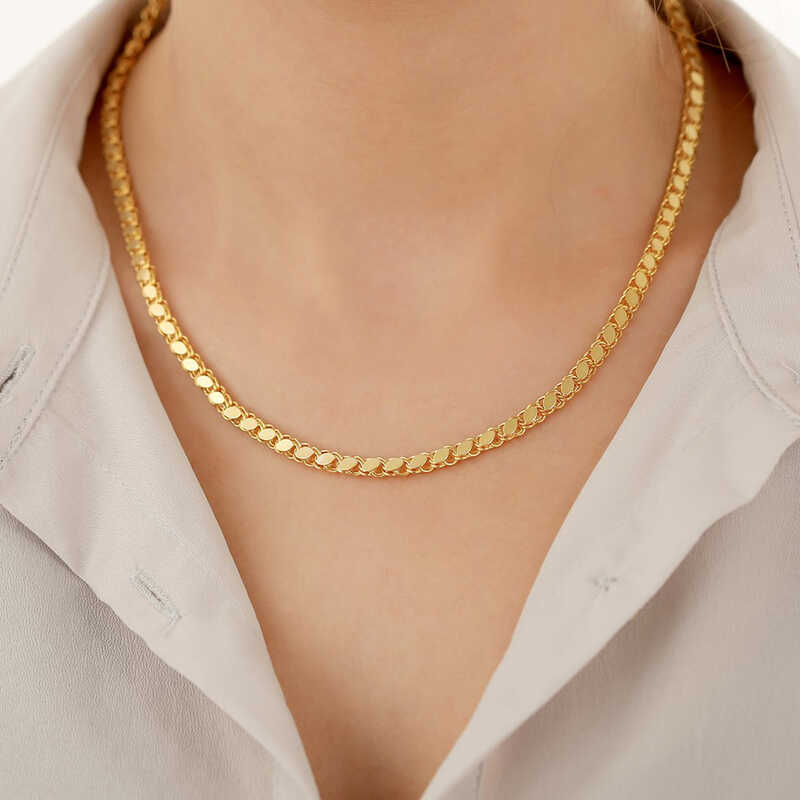 Silver Gold Sequined Barley Chain