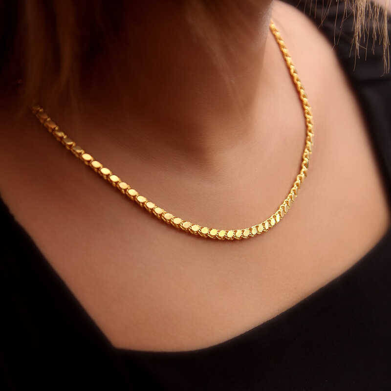 Silver Gold Sequined Barley Chain