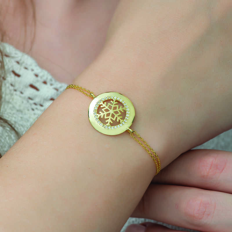 Silver Gold Snowflake Women’s Bracelet