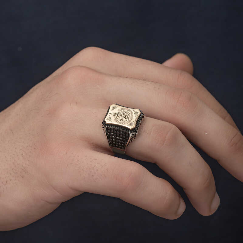 Silver Men’s Ring with Ayetel Kursi Inscription