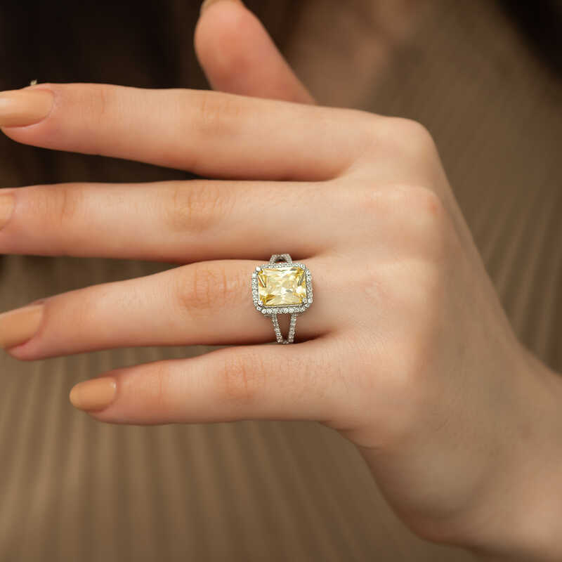 Silver Baguette Square Women’s Ring