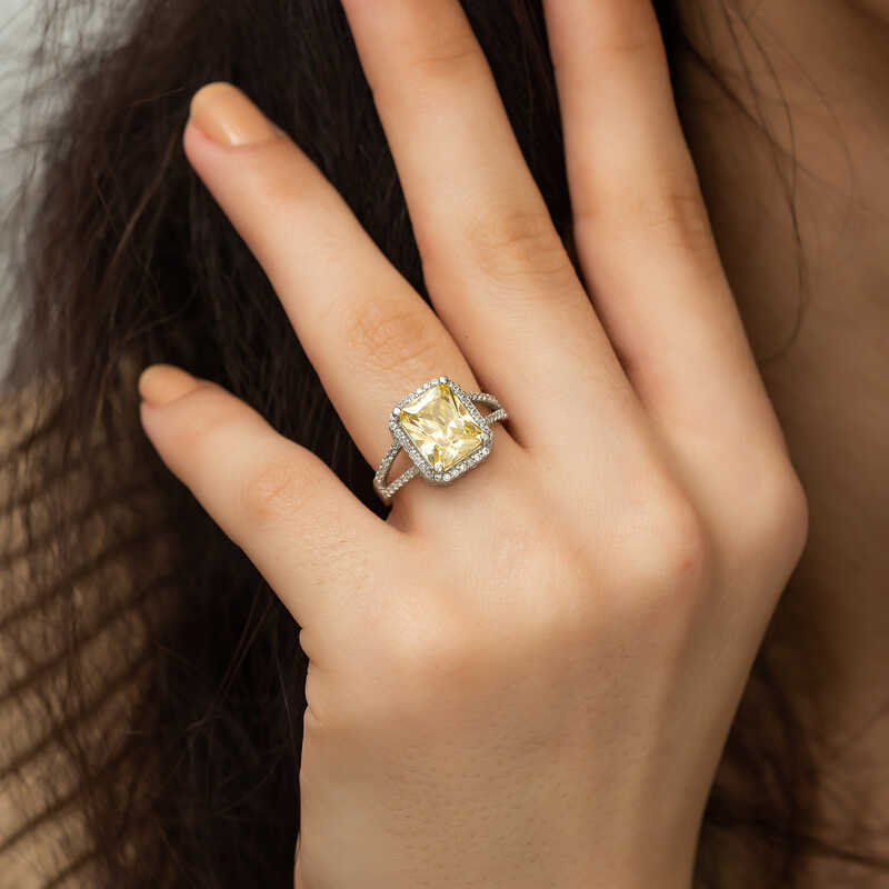 Silver Baguette Square Women’s Ring