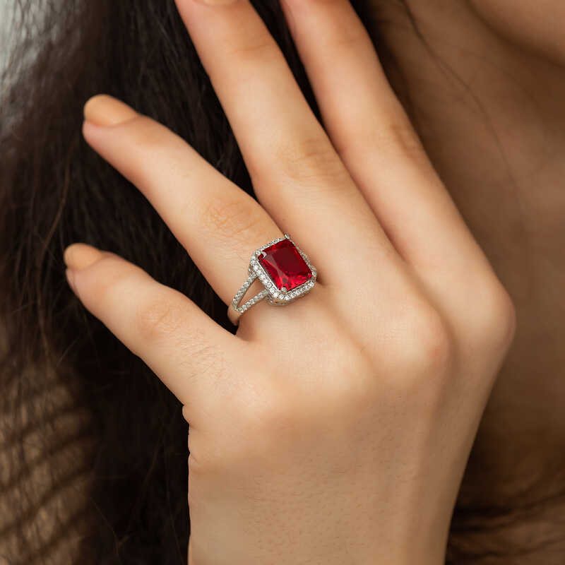 Silver Baguette Square Women’s Ring