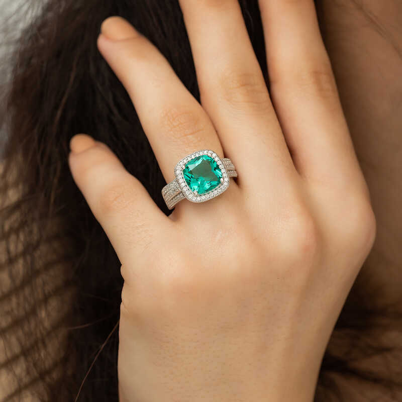 Silver Turquoise Baguette Women’s Ring
