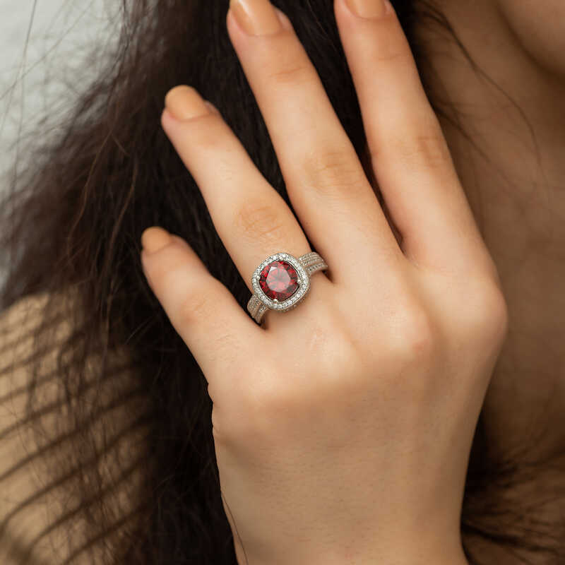 Silver Baguette Round Women’s Ring